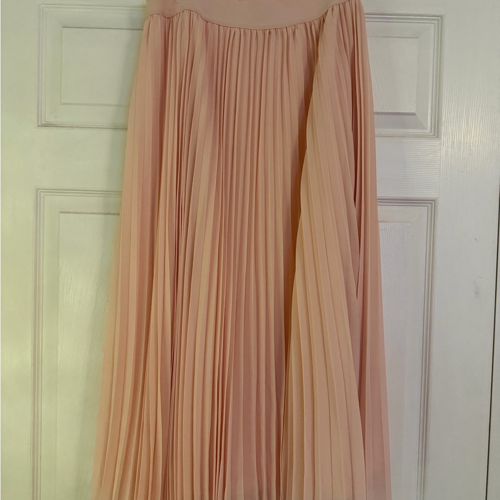 Quince Blush Midi Pleated Skirt